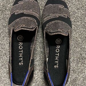 Rothy's Black Shimmer Loafer Size 7